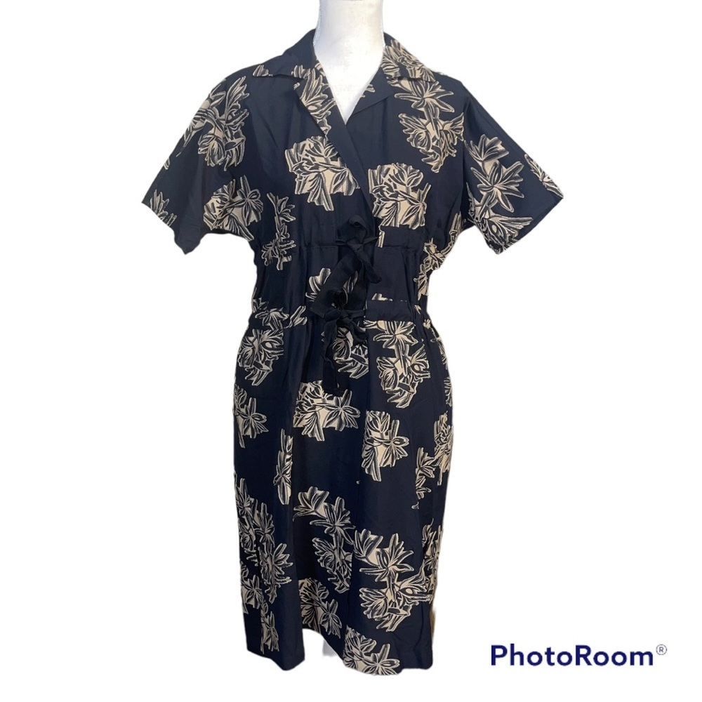 Zero + Maria Cornejo Dress Black with floral embroidery Size 0